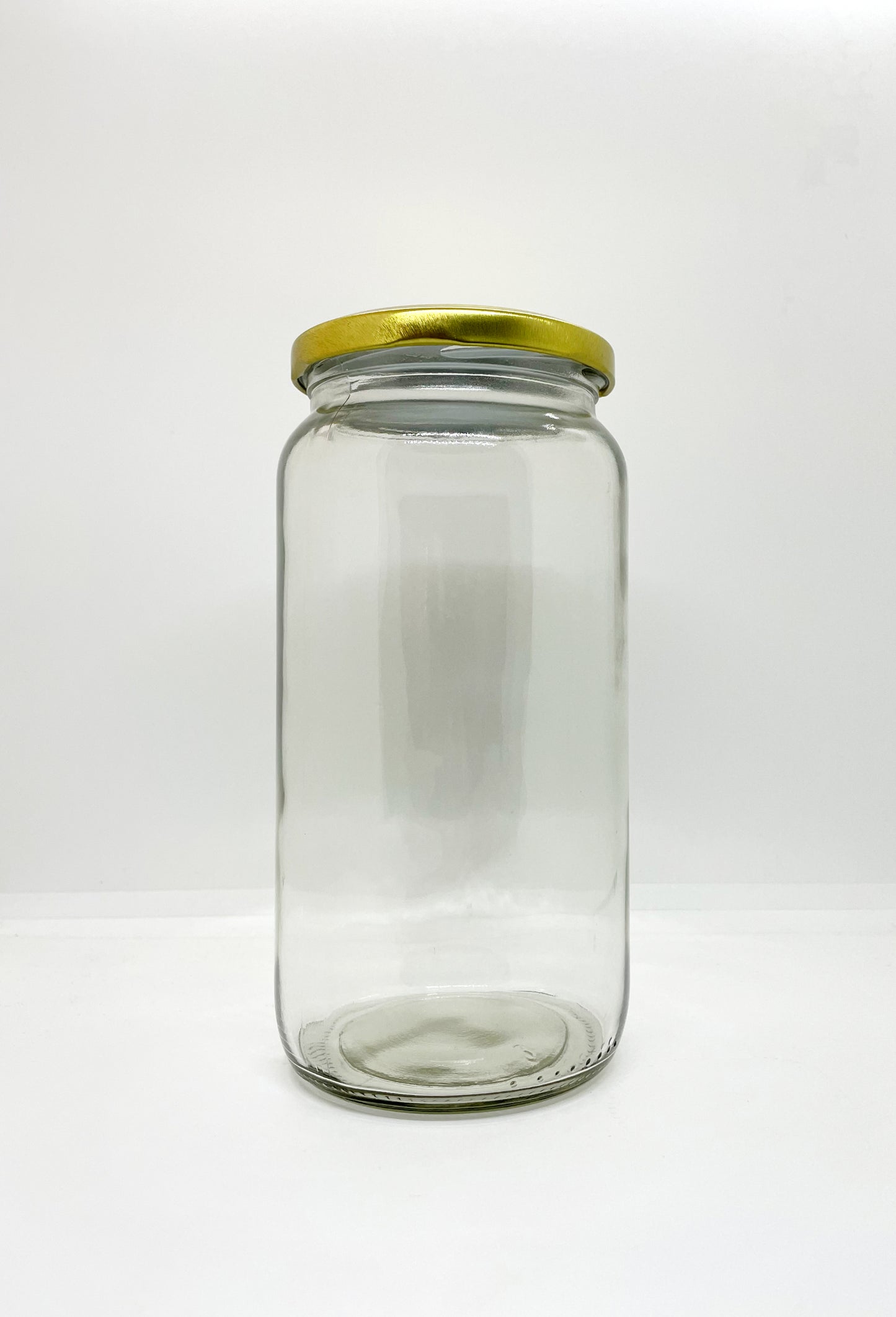 1010mL. Clear Round Straight Cut Glass Jar and Lid (Net Fill Capacity: 940mL.+/-)