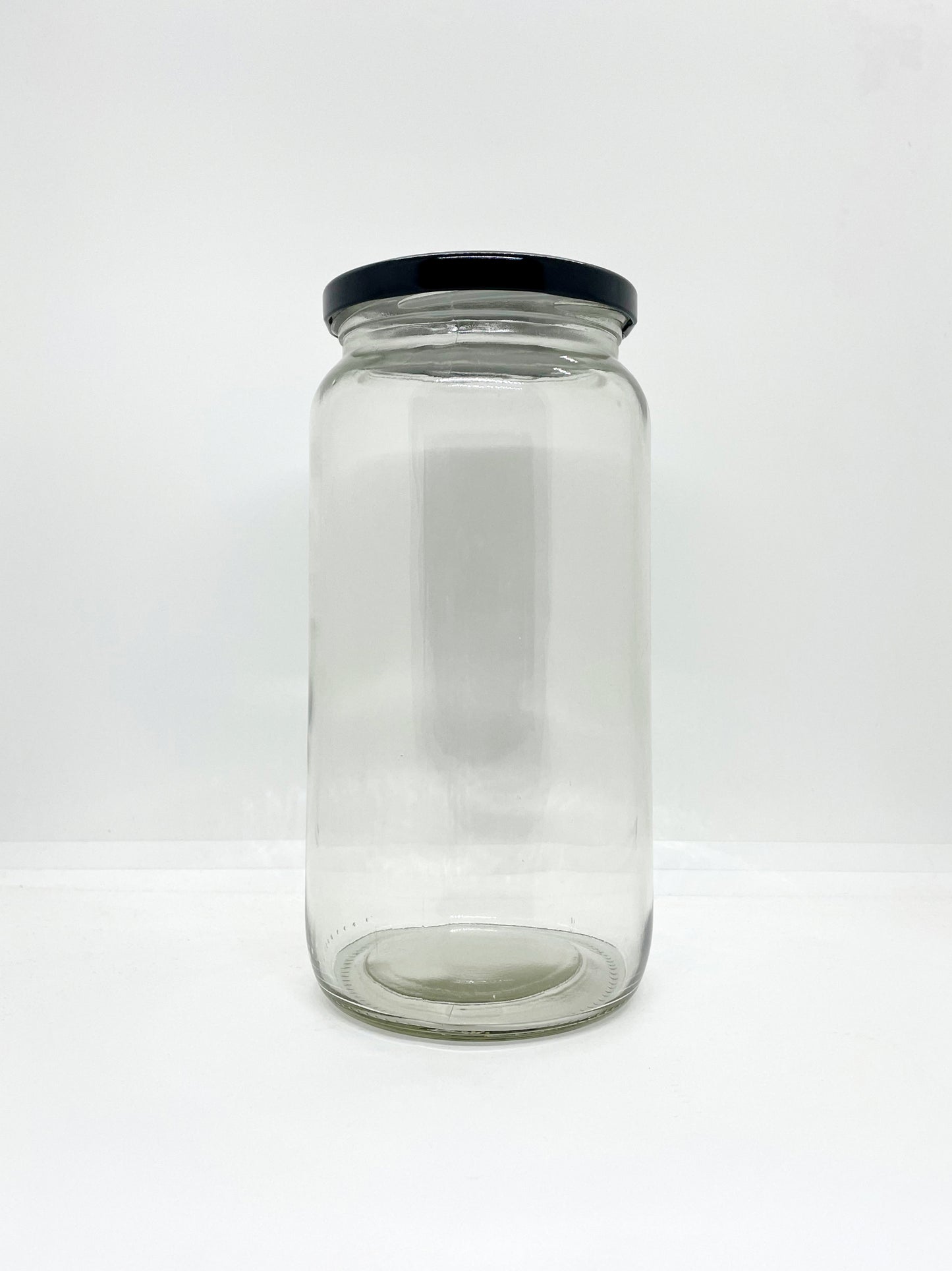 1010mL. Clear Round Straight Cut Glass Jar and Lid (Net Fill Capacity: 940mL.+/-)