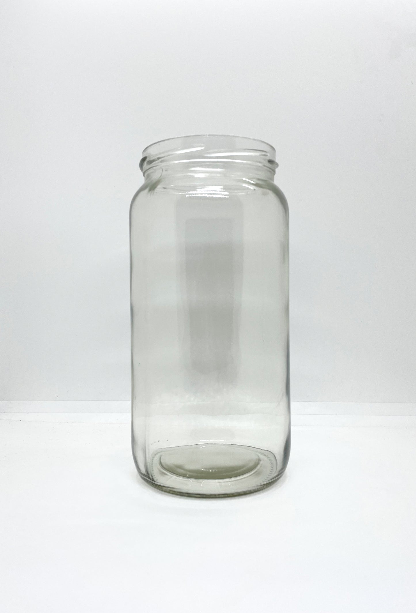 1010mL. Clear Round Straight Cut Glass Jar and Lid (Net Fill Capacity: 940mL.+/-)