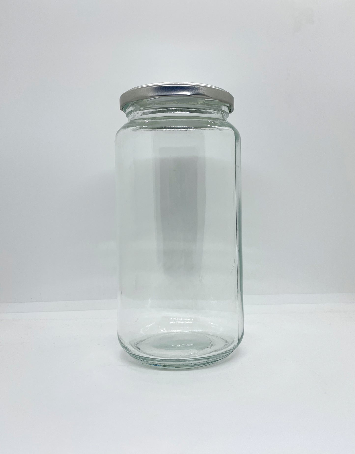 1030mL. Clear Round Straight Cut Glass Jar and Lid (Net Fill Capacity: 950mL.+/-)