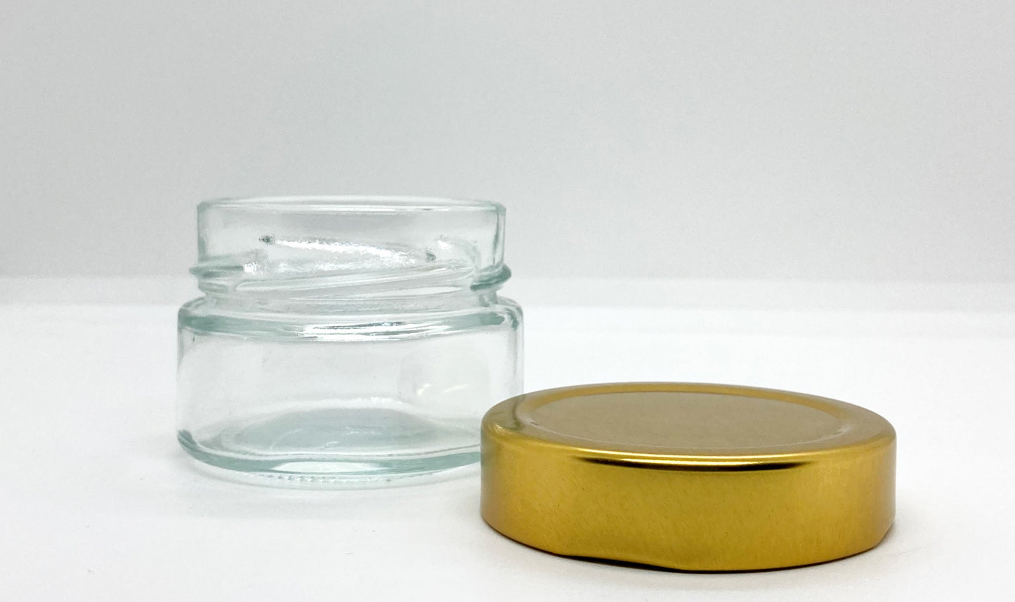 110mL. Clear Round Straight Cut Glass Jar and Deep Lid