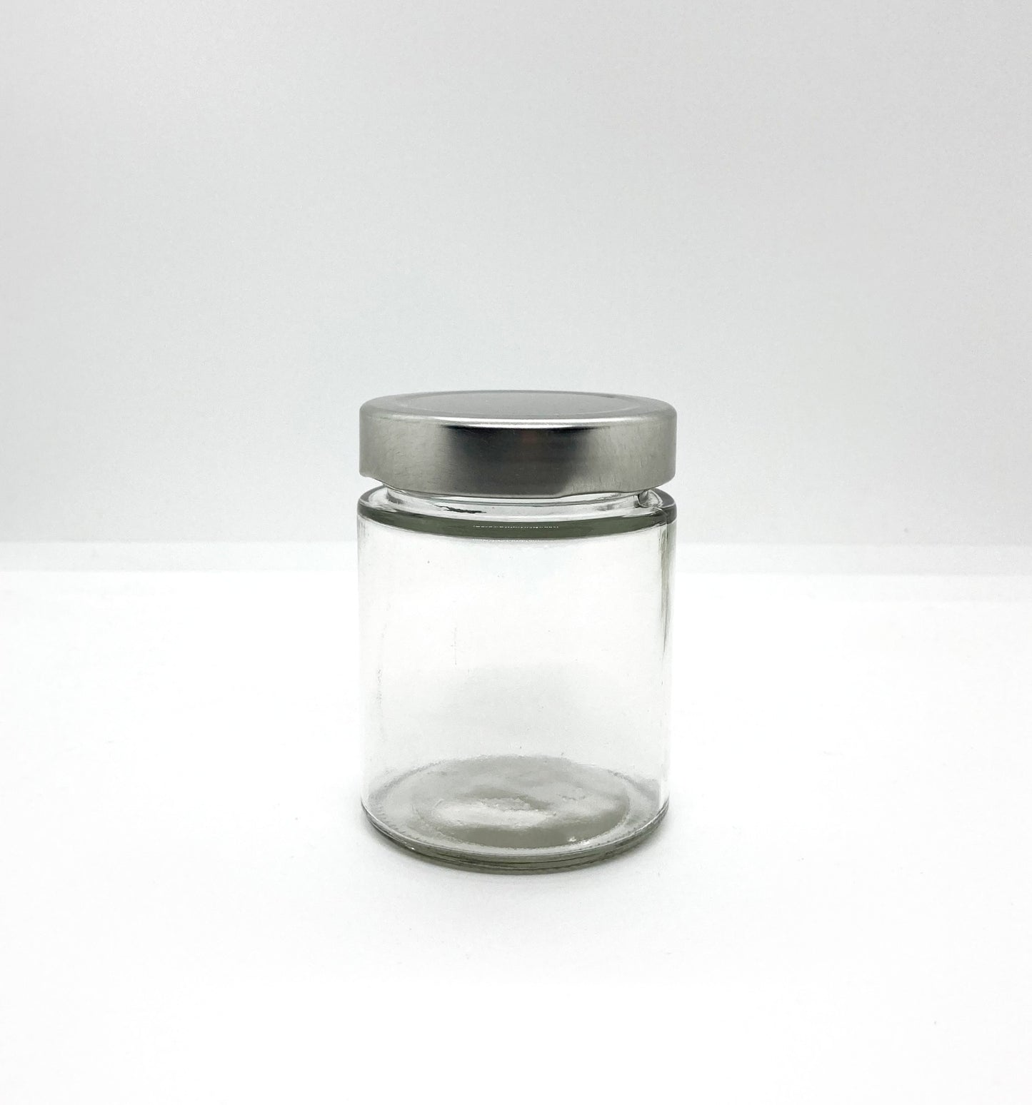 160mL. Clear Round Straight Cut Glass Jar and Deep Lid