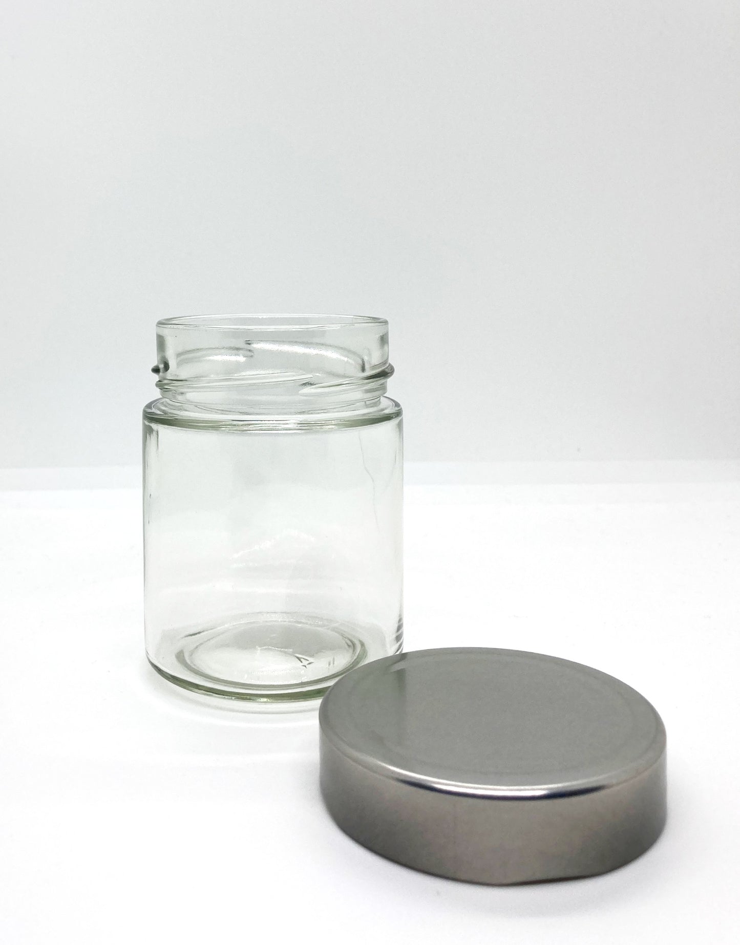 230mL. Clear Round Straight Cut Glass Jar (Tall) and Deep Lid