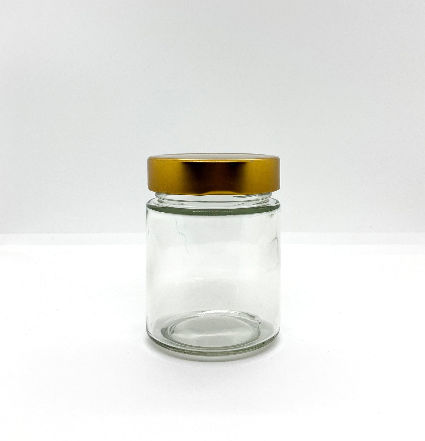 230mL. Clear Round Straight Cut Glass Jar (Tall) and Deep Lid