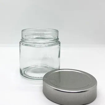 240mL. Clear Round Straight Cut Glass Jar and Deep Lid