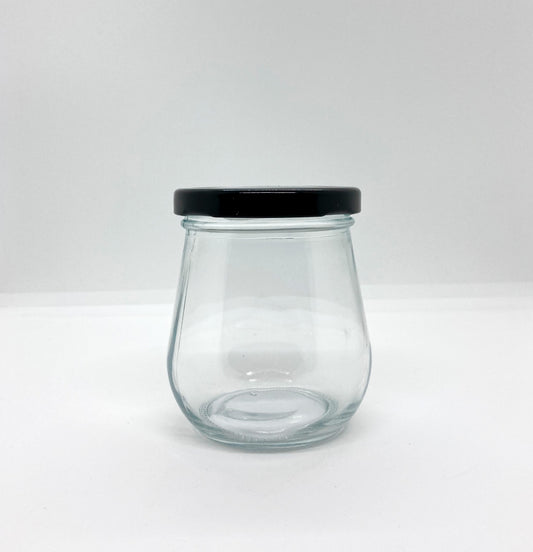 240mL. Clear Pudding Glass Jar and Lid