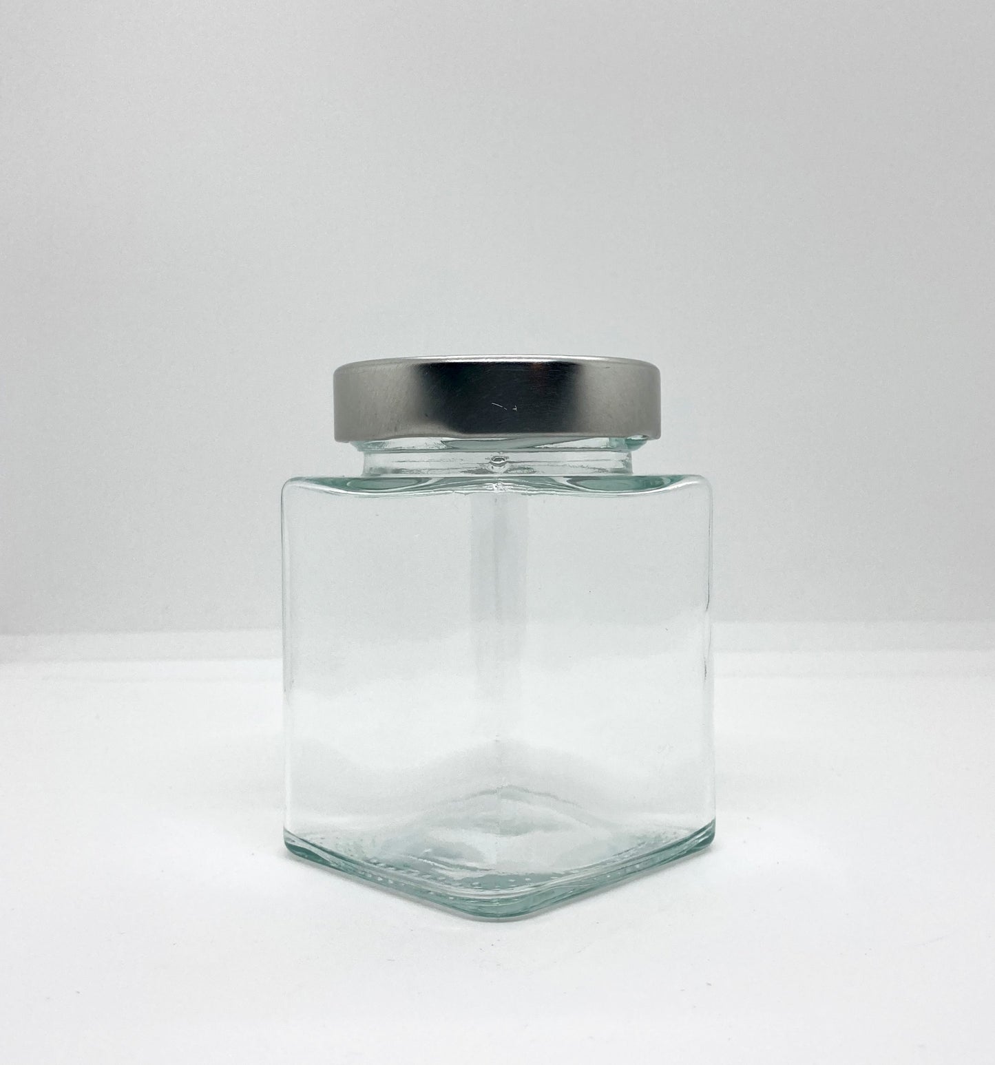 240mL. Clear Square Straight Cut Glass Jar and Deep Lid