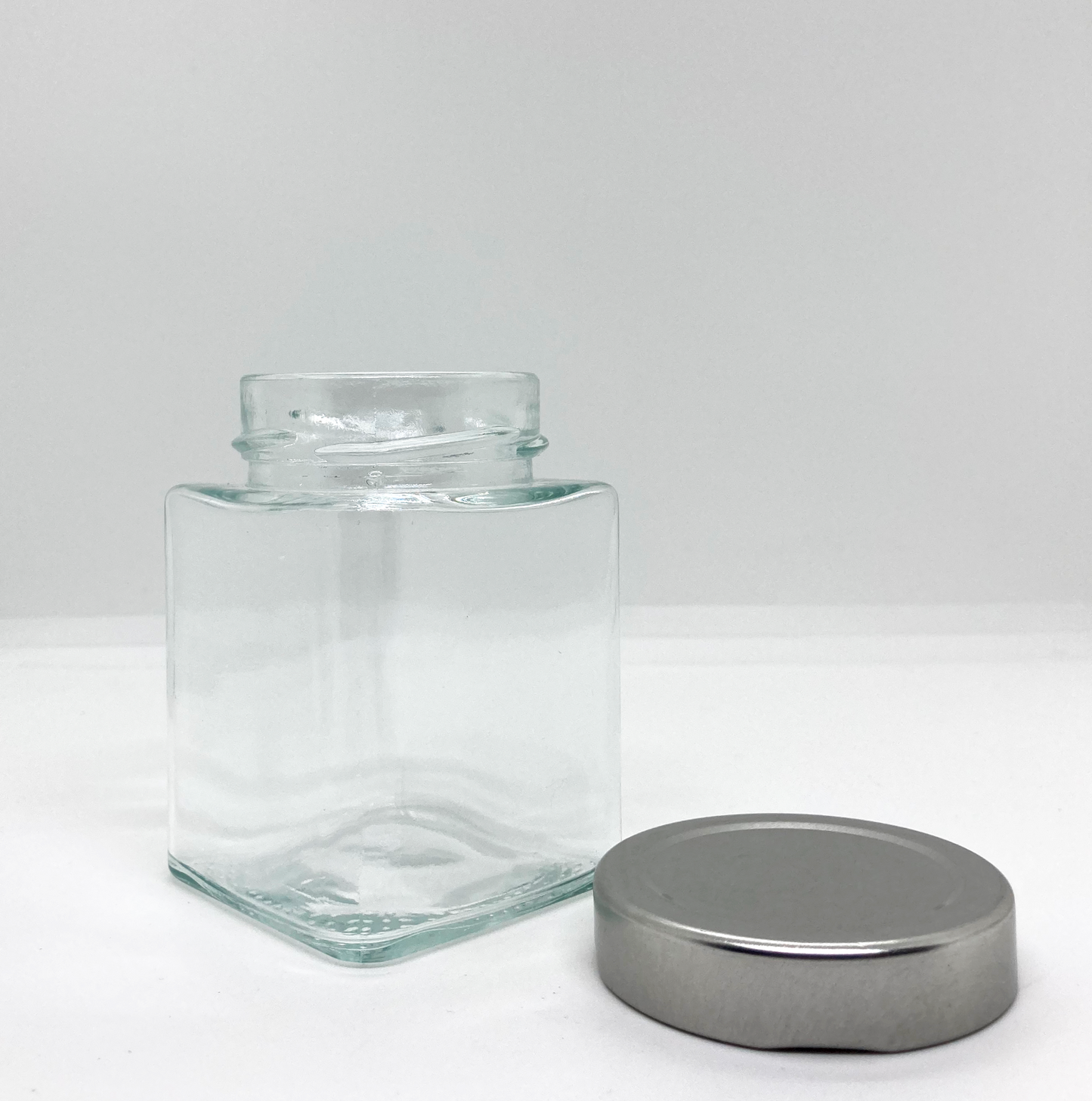 240mL. Clear Square Straight Cut Glass Jar and Deep Lid