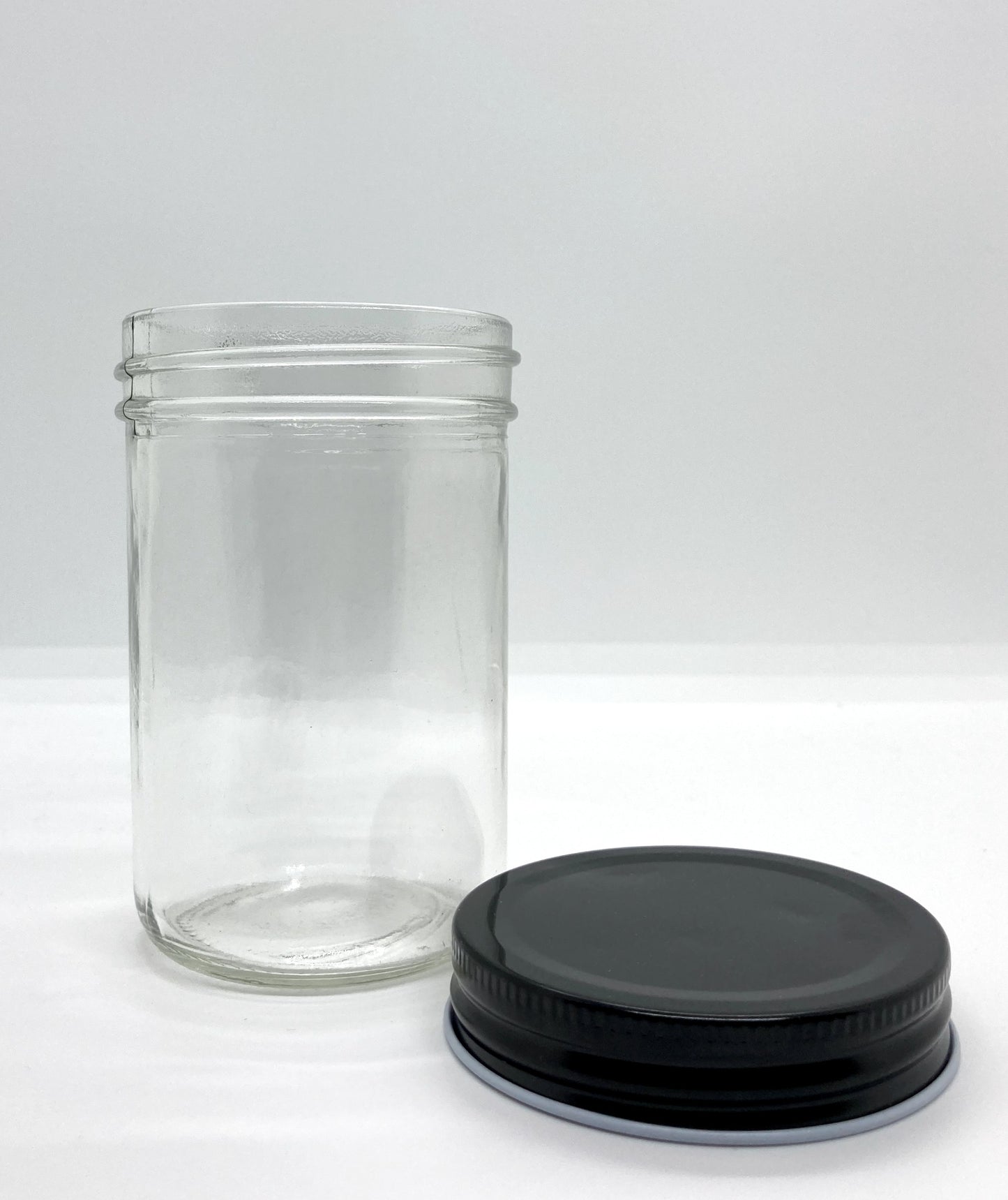 240mL. Clear Wide-Mouth Caviar Glass Jar and Lid