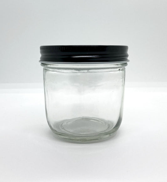 300mL. Clear Wide-Mouth Caviar Glass Jar and Lid