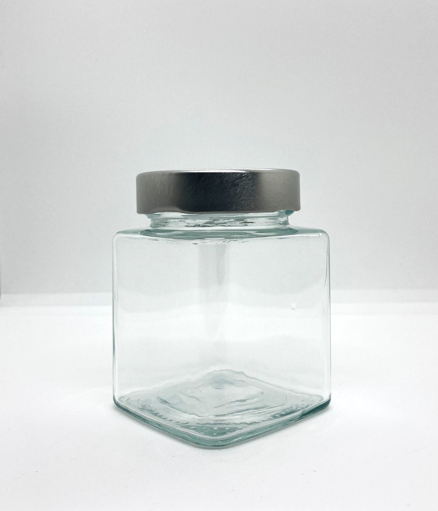 310mL. Clear Square Straight Cut Glass Jar and Deep Lid
