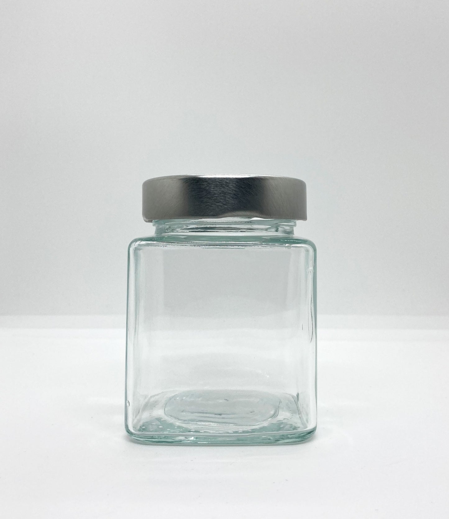 310mL. Clear Square Straight Cut Glass Jar and Deep Lid