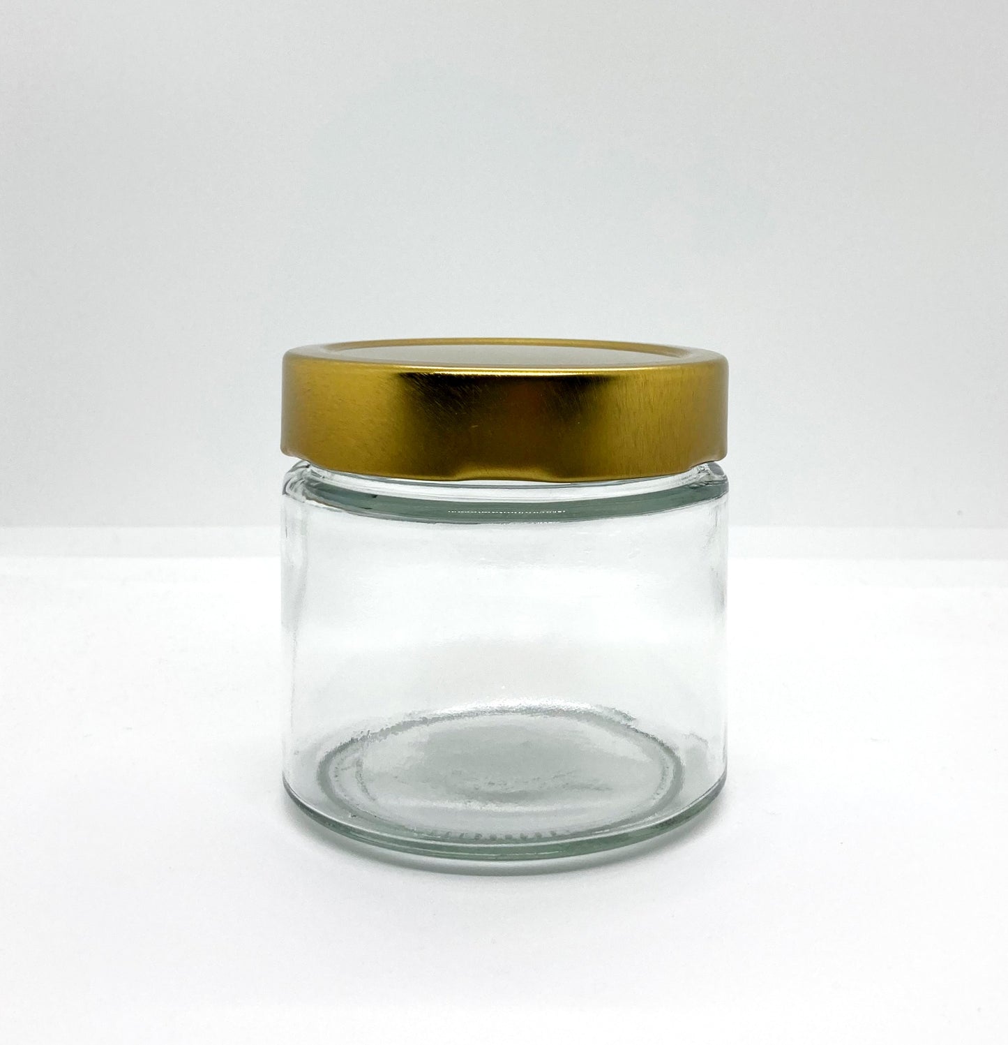 350mL. Clear Round Straight Cut Glass Jar and Deep Lid