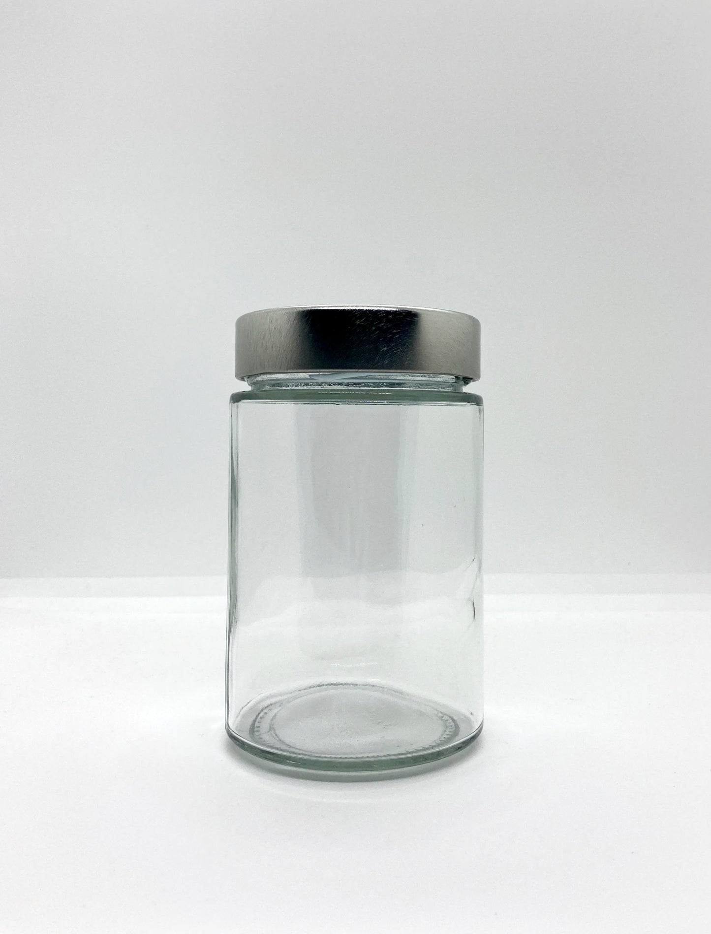 400mL. Clear Round Straight Cut Glass Jar and Deep Lid