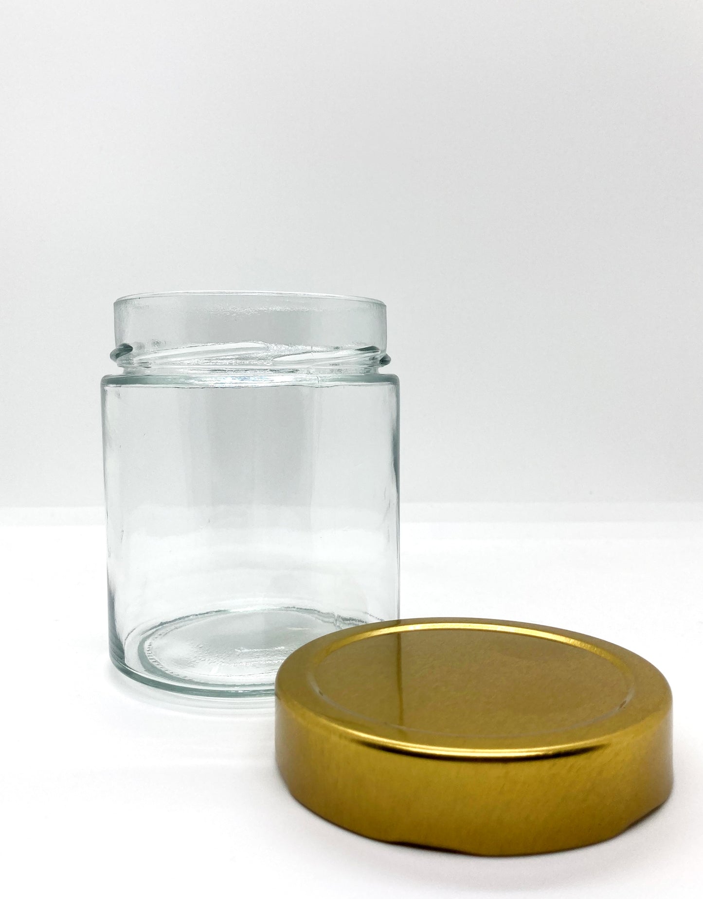 450mL. Clear Round Straight Cut Glass Jar and Deep Lid