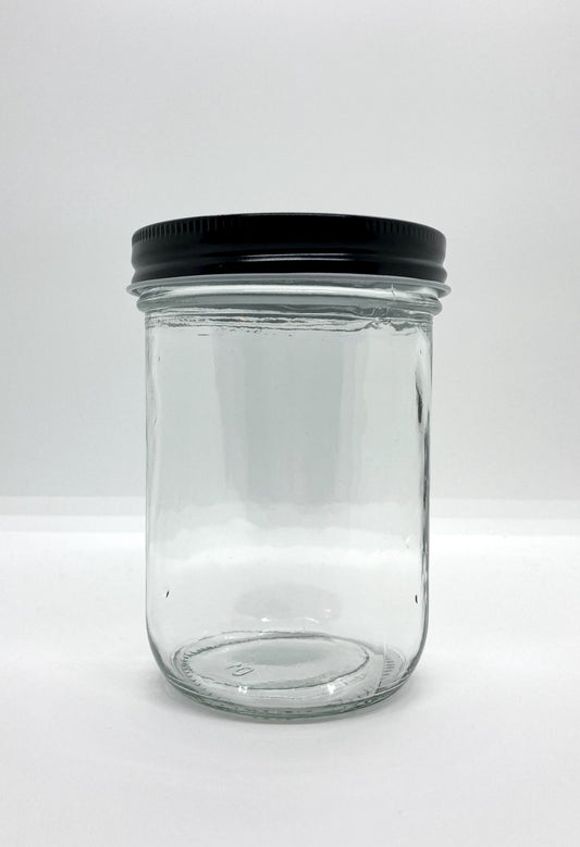 460mL. Clear (plain) Wide-Mouth Caviar Glass Jar and Lid