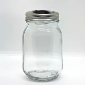 550mL. Mason glass jar (square) and Lid