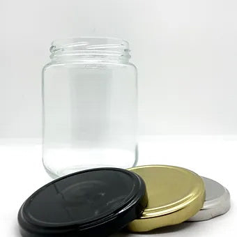 730mL. Clear Round Straight Cut Glass Jar and Lid