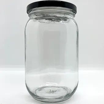 790mL. Clear Round Glass Jar and Lid
