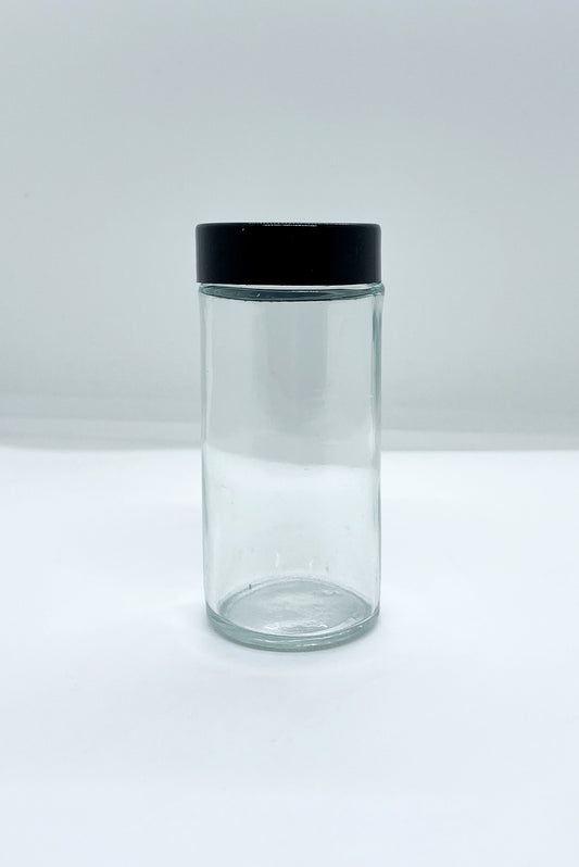 90mL Clear Glass Round Spice Jar and Cap