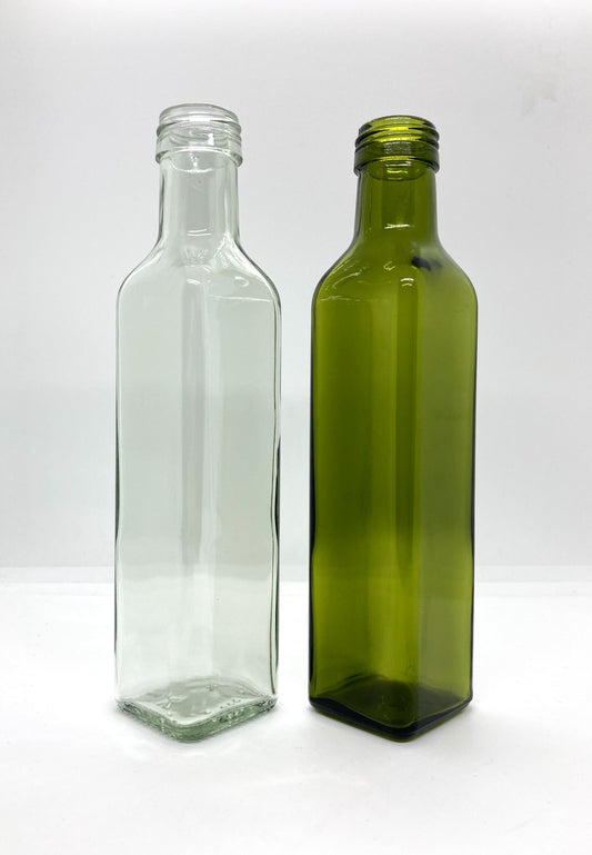 250mL. Square Glass Bottle and Cap