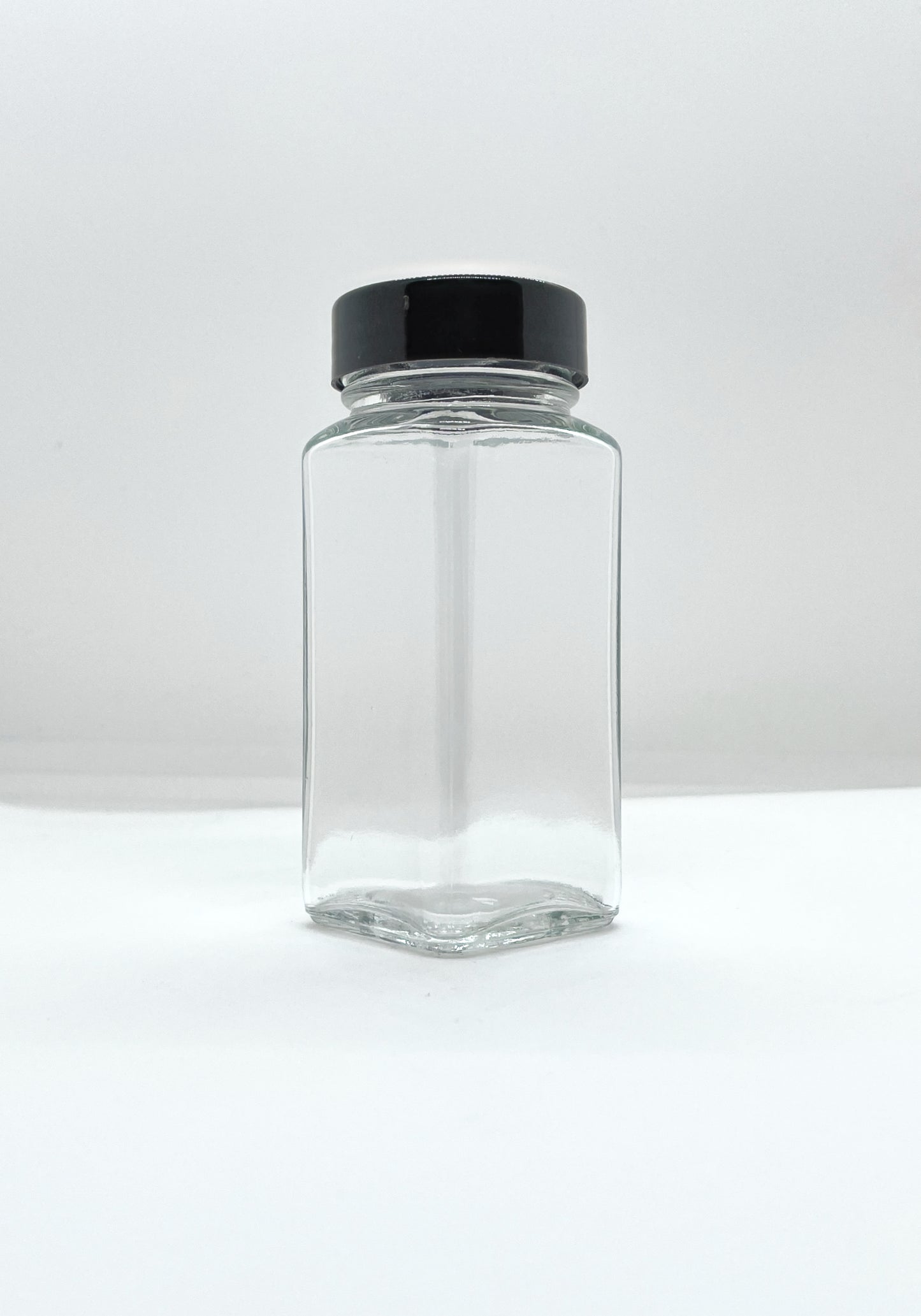 130mL Clear Glass Square Spice Jar and Cap