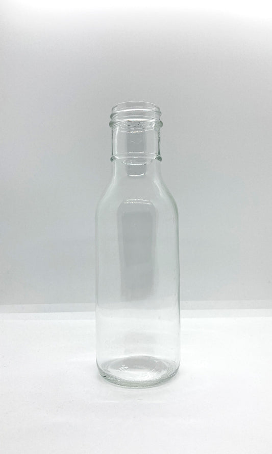 355ml Clear Glass Ring Neck Sauce Bottle and Cap