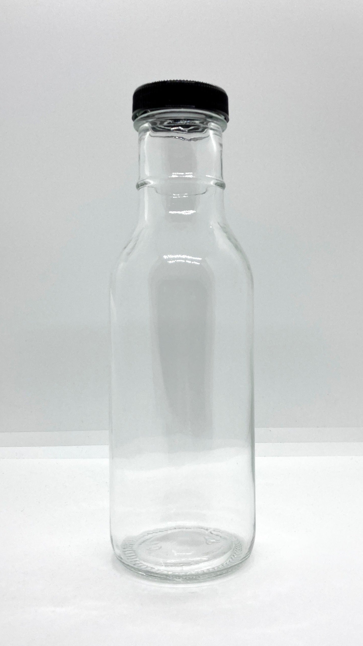 355ml Clear Glass Ring Neck Sauce Bottle and Cap